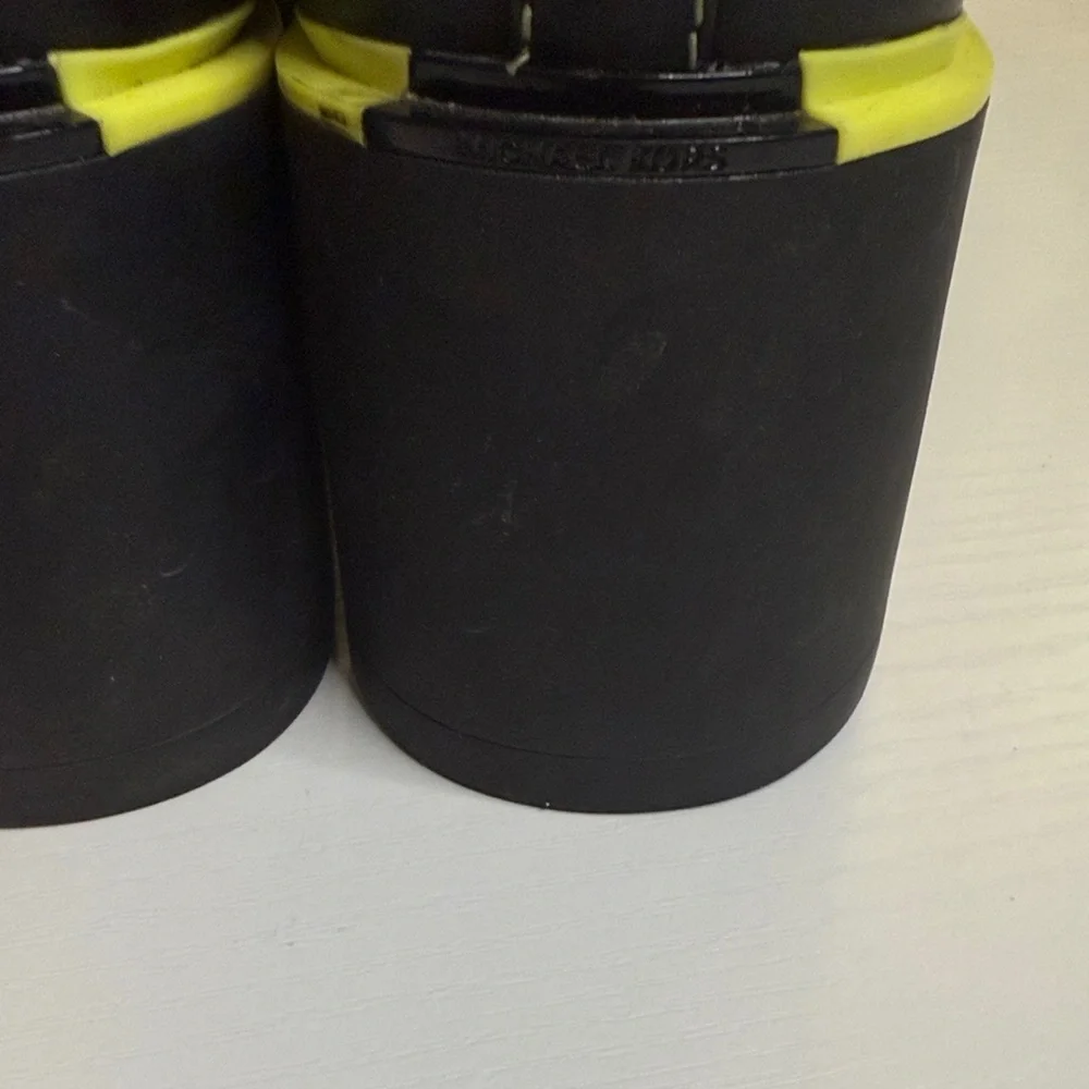 Michael Kors Keisha Chelsea Booties in Black and neon green
